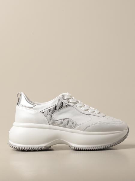 Hogan women: H549 Hogan running sneakers in leather with micro applications