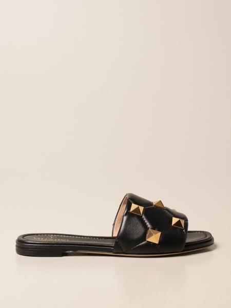 Valentino Garavani donna: Mule Slide Roman Stud Valentino Garavani in pelle con maxi borchie