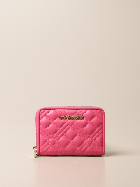 LOVE MOSCHINO: quilted wallet - Fuchsia | Love Moschino wallet ...