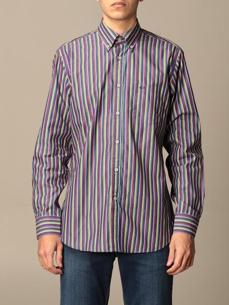 Paul & Shark striped cotton shirt with button down collar