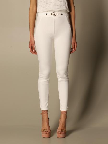 Elisabetta Franchi slim trousers with metal clamp