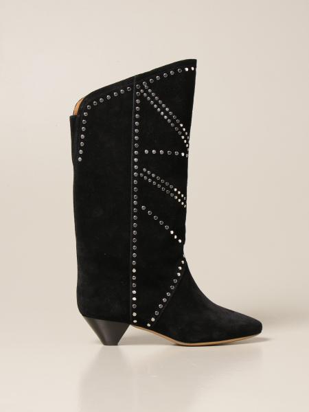 ISABEL MARANT: boots in suede with studs - Black | Isabel Marant boots ...