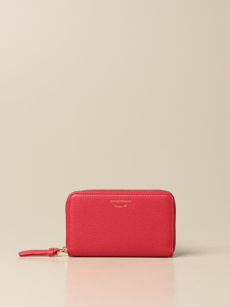 EMPORIO ARMANI: wallet in textured leather - Red | Emporio Armani ...