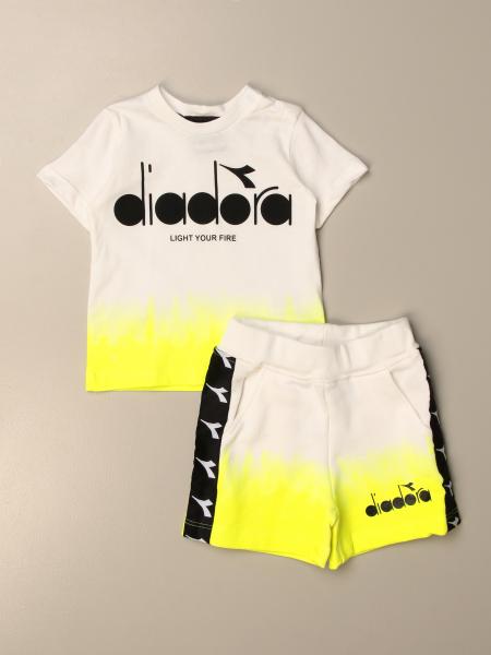 Diadora Heritage bambino: Completo t-shirt + pantaloncino Diadora in cotone con logo