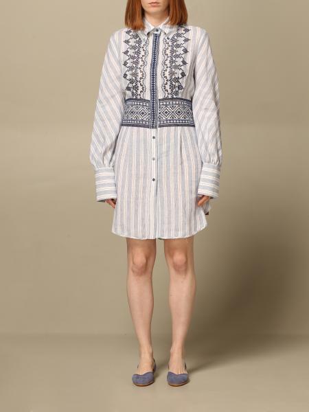 Ermanno Scervino Lifestyle shirt dress in embroidered linen