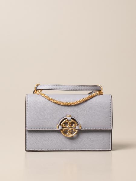 TORY BURCH: leather crossbody bags with crest - Black