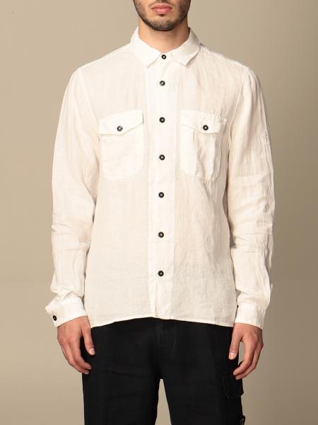 white stone island shirt