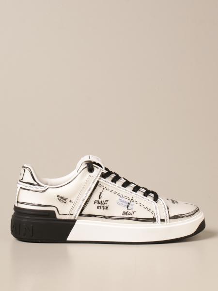 BALMAIN: sneakers in pvc with prints - White | Sneakers Balmain ...