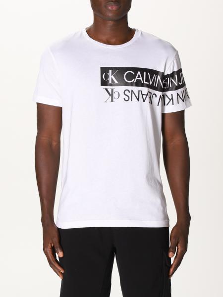 CALVIN KLEIN JEANS: T-shirt with logo - White | Calvin Klein Jeans t ...