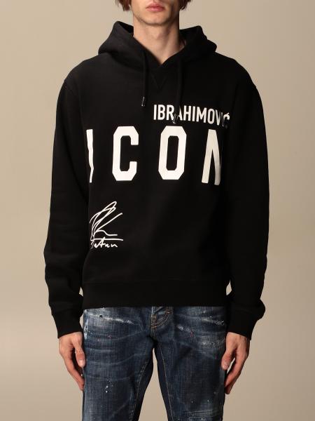 DSQUARED2: Icon Ibrahimovic x sweatshirt in cotton with print - Black ...