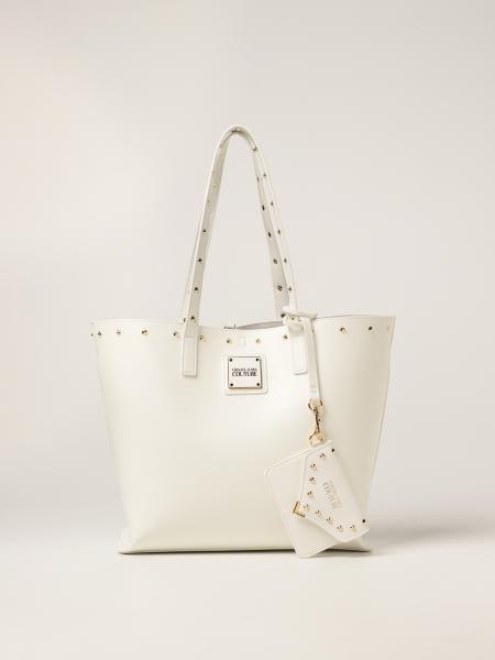 VERSACE JEANS COUTURE: tote bags for women - White | Versace Jeans ...