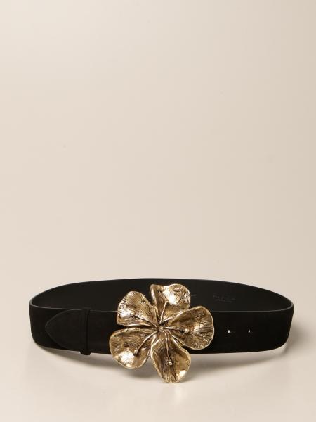 ALBERTA FERRETTI: belt with floral buckle - Black | Alberta Ferretti ...