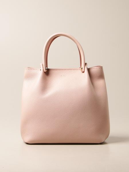 MAX MARA: crossbody bag in genuine hammered leather - Blush Pink
