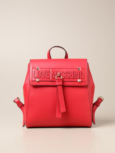 LOVE MOSCHINO: backpack in synthetic leather with logo - Red | Love  Moschino tote bags JC4273PP0CKM0 online at