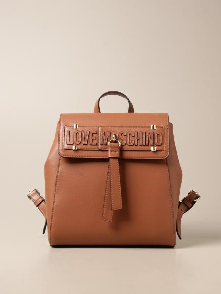 LOVE MOSCHINO: backpack in synthetic leather with logo - Leather | Love ...