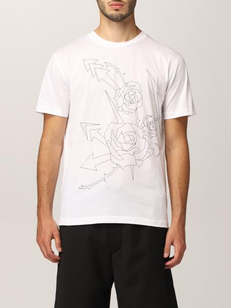Les Hommes cotton T-shirt with floral print