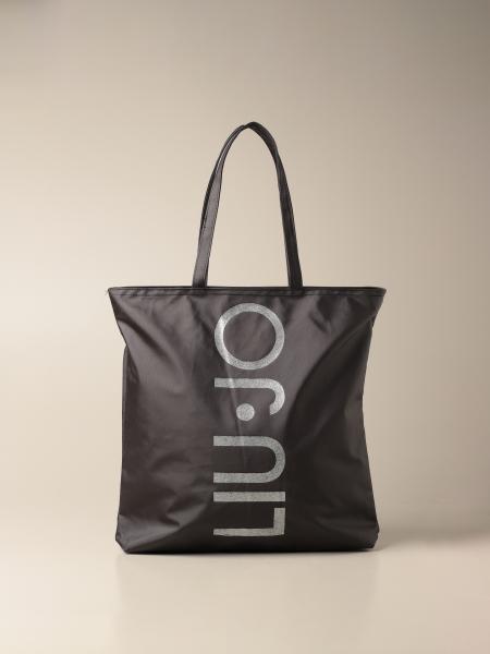 LIU JO: shoulder bag in technical canvas - Black | Liu Jo tote bags ...