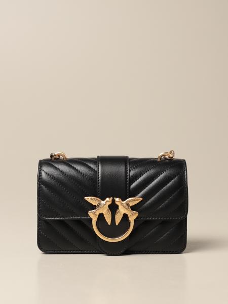 PINKO: Love Mini Icon V Quilt bag in quilted nappa - Black | Pinko mini ...