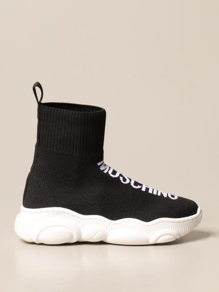 Moschino Baby sock sneakers in stretch knit with logo