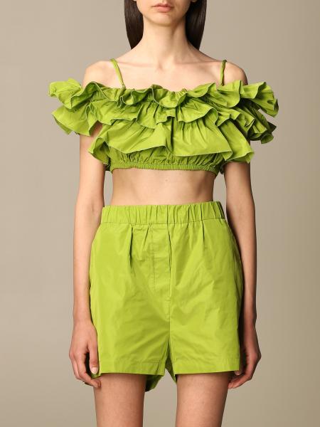 Top cropped Msgm with flounces