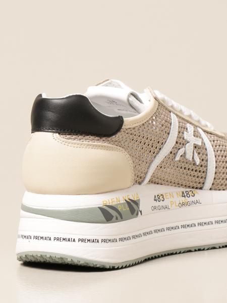 PREMIATA: Beth sneakers in leather and perforated mesh - Beige | Sneakers Premiata  BETH 5224 GIGLIO.COM
