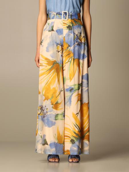 Twin Set Actitude: Twin-set Actitude wide trousers with floral pattern