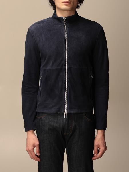 Menagerry helder onpeilbaar EMPORIO ARMANI: jacket with zip in suede - Blue | Emporio Armani jacket  A1R20P A1P22 online on GIGLIO.COM