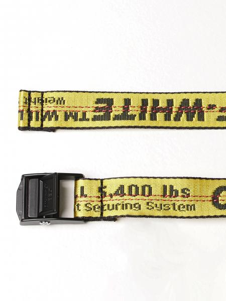 OFF WHITE: belt logo and plaque | Belt Off White Women Yellow | Belt White OWRB011S21FAB001 GIGLIO.COM