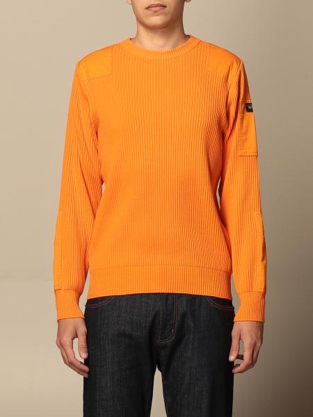 PAUL & SHARK: cotton crewneck sweater - Orange | Paul & Shark sweater ...