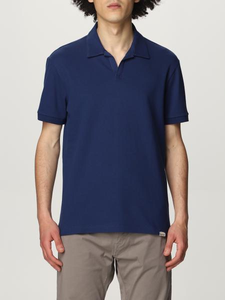 men blue polo shirt