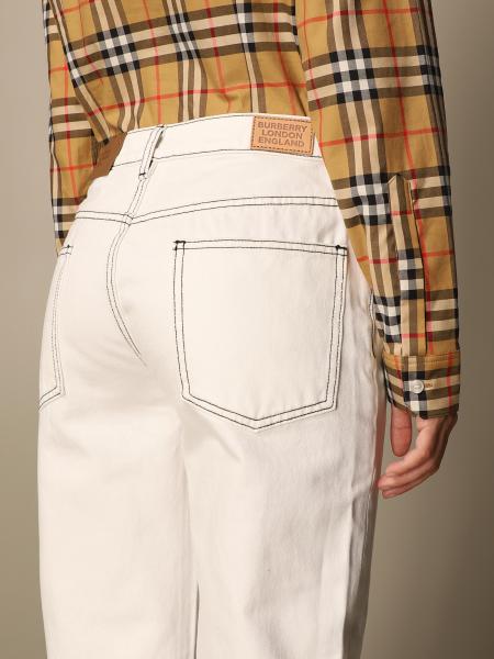 BURBERRY: Pantalón mujer - Blanco | Vaquero Burberry 8039282 GIGLIO.COM