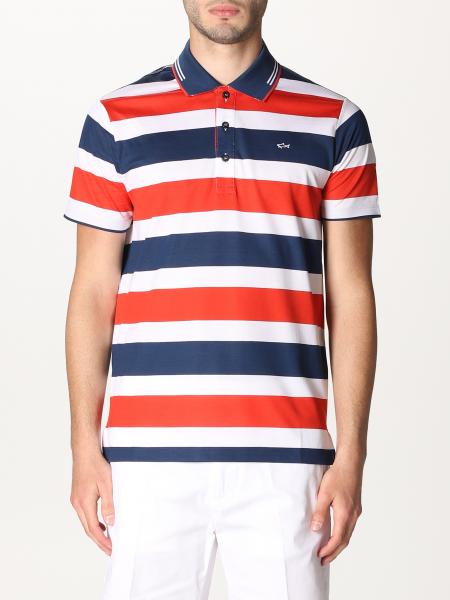 PAUL & SHARK: striped cotton polo shirt - Red | Paul & Shark polo shirt ...
