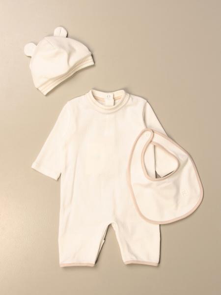 Fendi cotton jumpsuit + bib + hat set