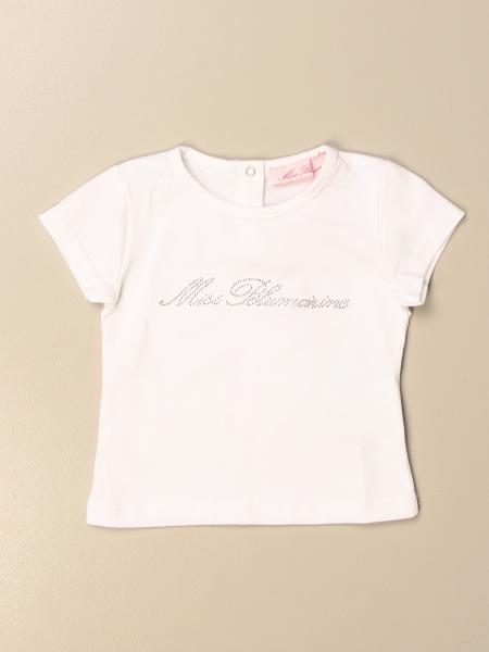 Miss Blumarine cotton t-shirt with rhinestone logo