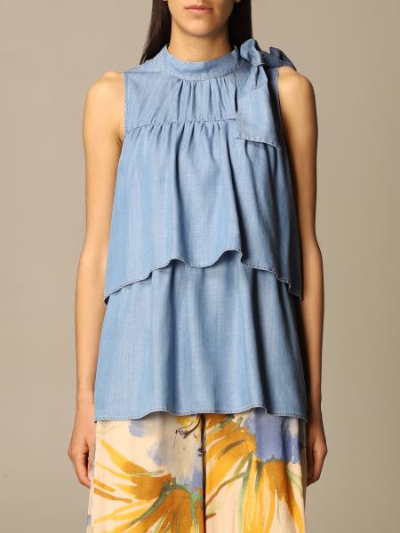 Twin Set Actitude: Twin-set Actitude flounce top with bow