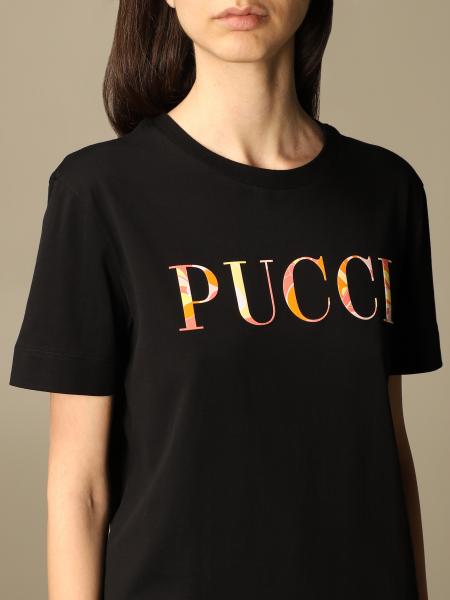 EMILIO PUCCI: logo t-shirt - Black | Emilio Pucci t-shirt 1HTP73 