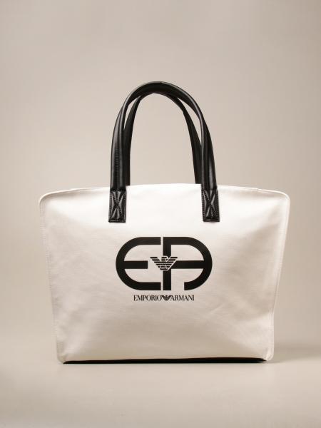 Emporio Outlet: shoulder bag canvas with big - Yellow Cream | Emporio Armani bags Y4Q305 Y025E online on GIGLIO.COM