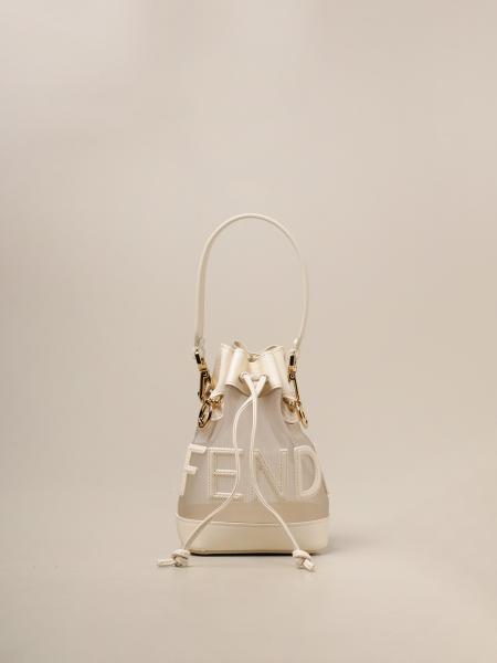 Fendi: Mon Tresor Bucket Bag In Leather And Mesh - Sand | Fendi Handbag  8Bs010 Aays Online On Giglio.Com