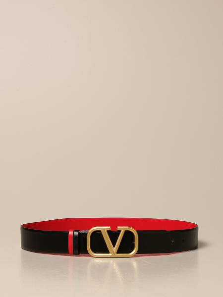 VALENTINO GARAVANI: reversible genuine leather belt with VLogo buckle ...