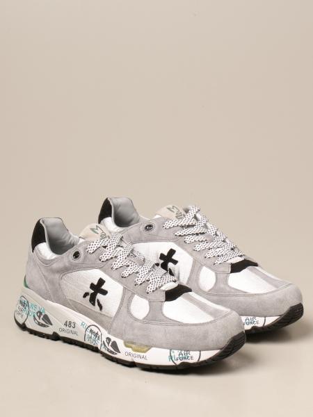 PREMIATA: Mase sneakers in suede and checked fabric - Grey | Sneakers Premiata  MASE 5165 GIGLIO.COM