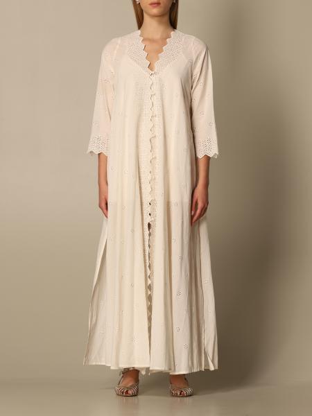 SEMICOUTURE: long dress in Sangallo lace - White | Semicouture dress ...