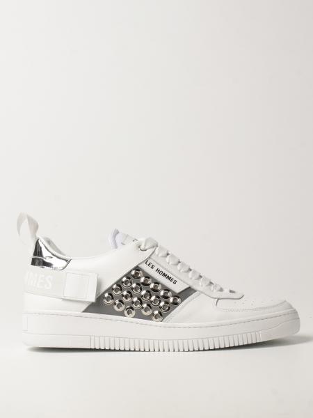 LES HOMMES: sneakers in leather with metal sails - White | Les Hommes ...