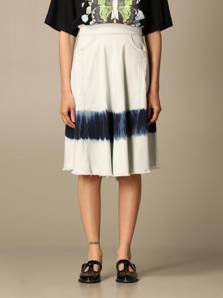 Twin Set Actitude: Twin-set Actitude wide skirt in cotton denim