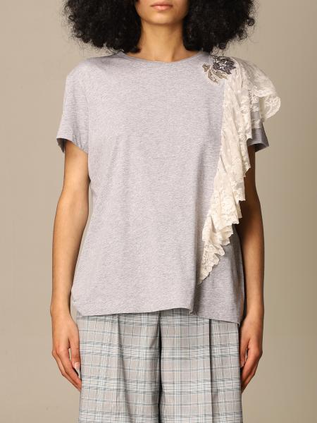Twin Set Actitude: Twin Set Actitude T-shirt with lace ruffles