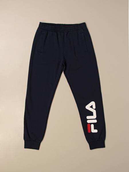 FILA: jogging trousers with logo - Blue | Fila pants 689150 online on ...