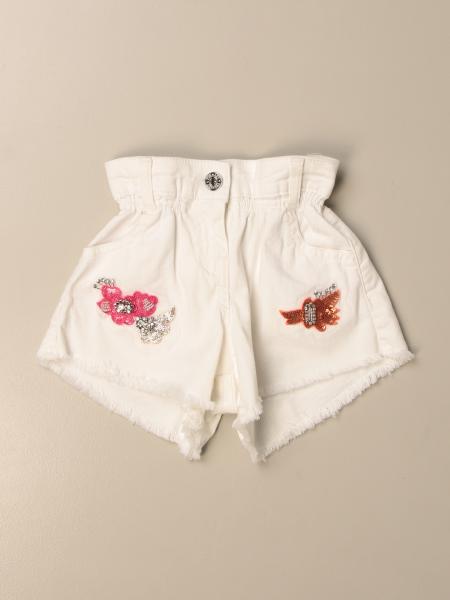 Twinset: Twin-set high-waisted shorts with embroidery and rhinestones