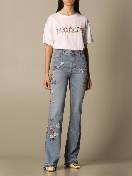 ERMANNO ERMANNO SCERVINO: Jeans con ricami floreali - Blue | Jeans Ermanno Ermanno  Scervino JL02 OPR GIGLIO.COM