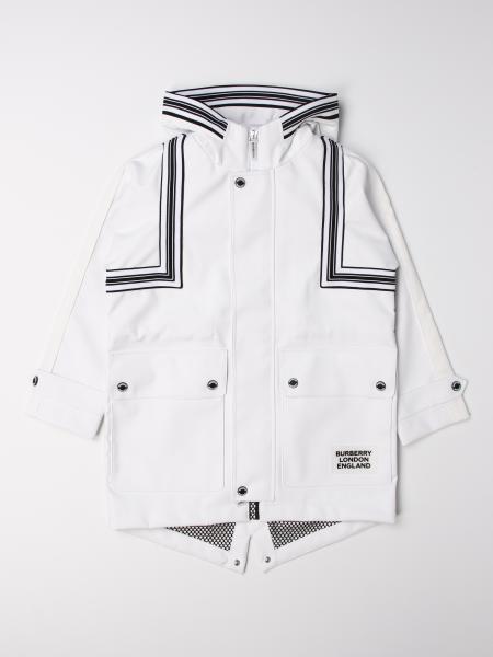 Burberry hooded coat with striped details