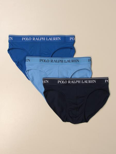 POLO RALPH LAUREN: Set of 3 briefs - Blue | Polo Ralph Lauren underwear ...