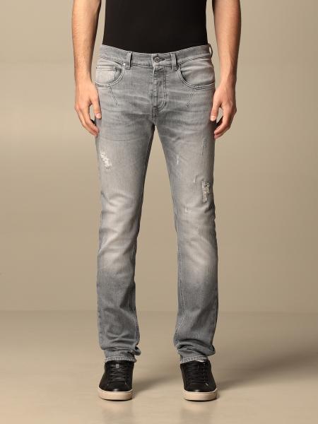 Jeans Les Hommes in denim washed con micro rotture